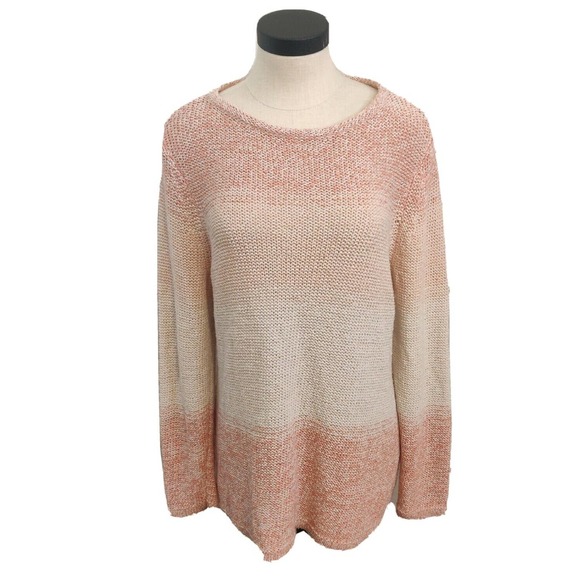 Chico's Women's Pullover Sweater Tunic Sparkly Pink Ombre Size 2/L. - Picture 1 of 6